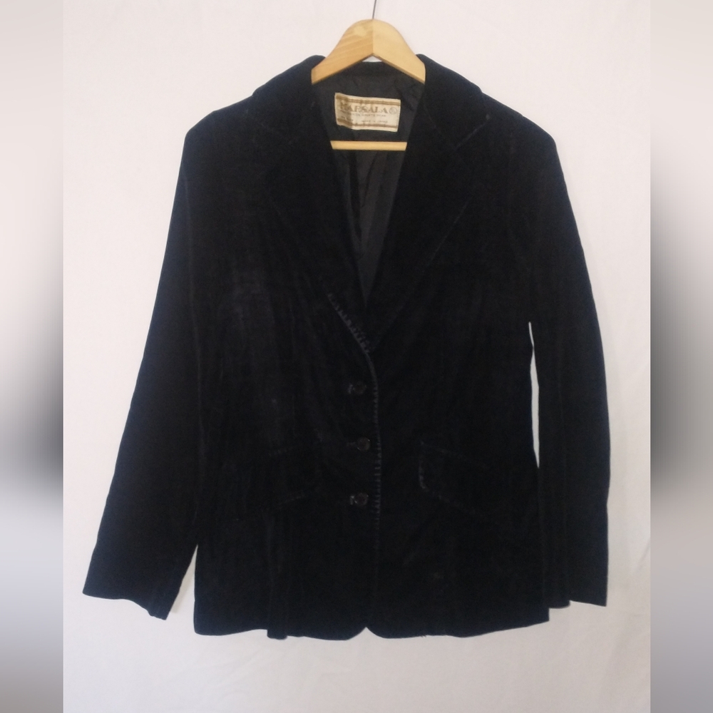 Vintage Japanese Velvet Corduroy Blazer/Navy Suit Jacket Size 11